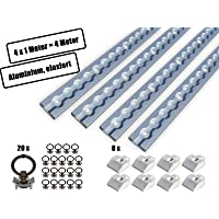 Los mejores  - NTG Riel de amarre de aluminio para aerolíneas- 4 unidades- cuadrado- con orificios- 1 m- 1000 mm- juego de iniciación